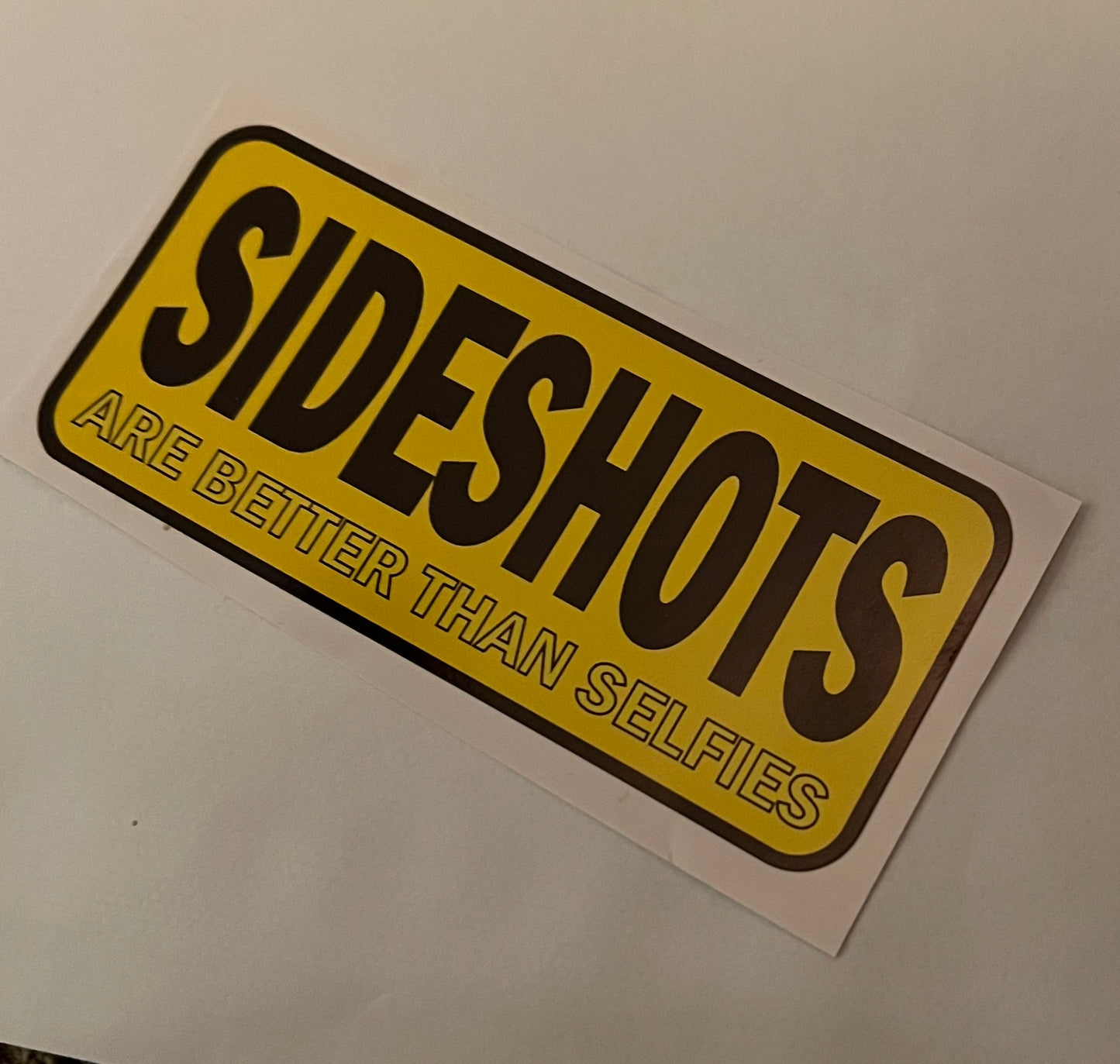 Side Shots sticker, 12cm long